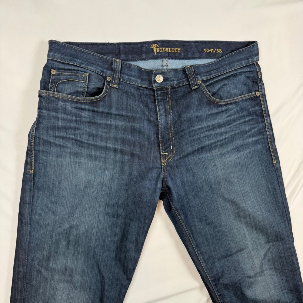 Fidelity Denim Mens Dark Wash Straight Leg Jeans Size 38 Made in USA 50-11/38